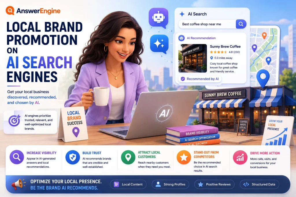 Local brand promotion on AI search engines