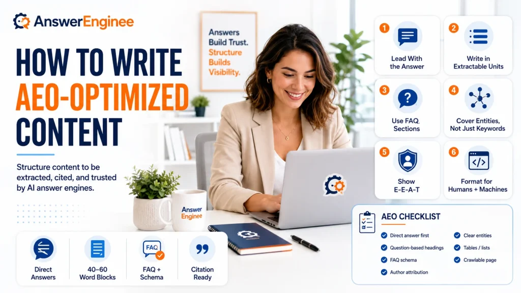 How do I write content that is AEO optimized