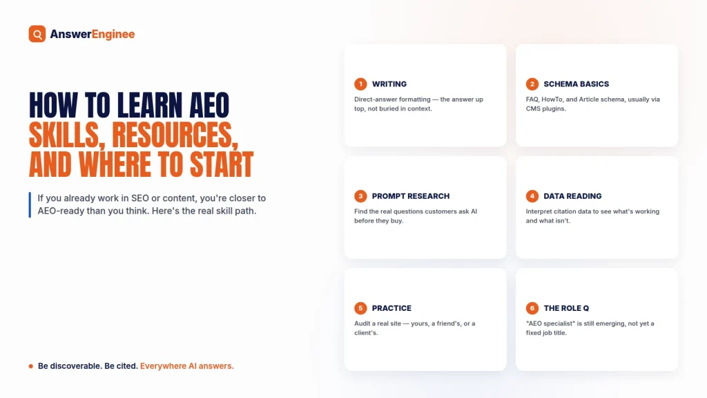 How to Learn AEO: Skills, Resources, and Where to Start - AnswerEnginee